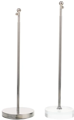 GAROZATION Metal Flag Pole and Base Design with Stable Base 2pcs for Desktop Flag Holder for Photography and Game