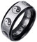 HIJONES Herren Geheimnisvoll Großer Wagen Taoist Ring Ying Yang aus Edelstahl Ringe Mantra Abgeschrägte Kanten Schwarz Silber Größe 62
