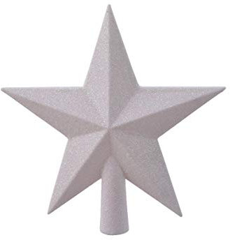 KAE Christbaumspitze Stern Kunststoff Glitzer 19cm weiß irisierend