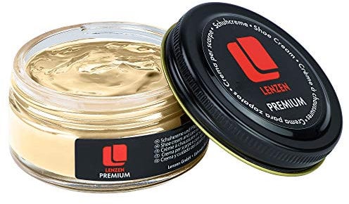 Lenzen Premium Cirage à Chaussures I Crème Nourrissante pour Cuir Lisse et Grainé (Ivoire)