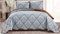 GrandLinen 3-teiliges Bettwäscheset, fein bedruckt, Übergröße (292 x 236 cm), wendbar, für King-Size-Bett, Schokoladenbraun, Blau, Weiß