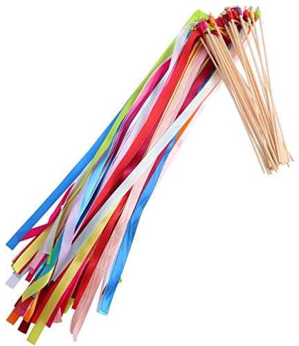 Lot de 20 baguettes de danse en ruban avec clochettes