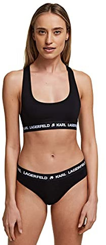 KARL LAGERFELD Femme Soutien-Gorge de Sport Logo Karl, Noir, XL