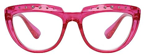 Eyekepper Lesebrille für Damen Strass Lesebrillen Oversize Halbmond Design Brillen -Rot +2,50