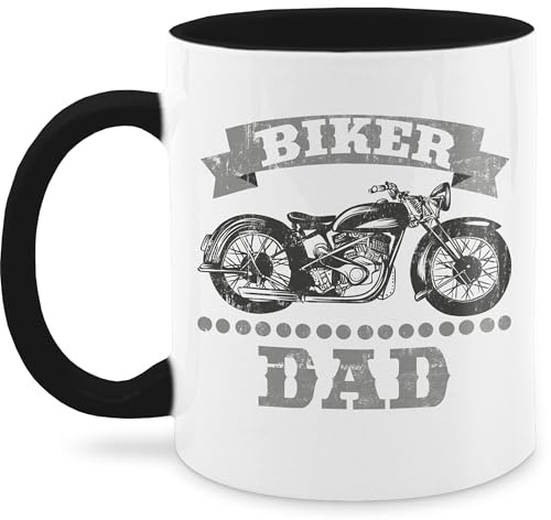 Tasse Tassen 325ml - Geschenk zum Vatertag - Biker Dad Papa Motorrad Motorradfan Chopper - 325 ml - Schwarz - vatertagstasse vatertagsgeschenk vintage kaffeetasse vatertagtasse männertag daddy