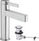 hansgrohe Waschtischarmatur Finoris, Wasserhahn Bad mit Auslauf Höhe 110 mm, mit Zugstange, Badarmatur wassersparend, Chrom