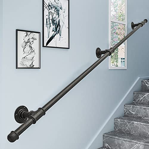 WL-ZZZ Handlauf für Treppen außerhalb der Schritte, Dekoration schwarz Schmiedeeisen Wandunternehmen für Innen- und Außenbereich | 60 cm 1m 1,5 m 2m 3m 4m 5m 6m Treppenhausgeländer (Size : 270cm)