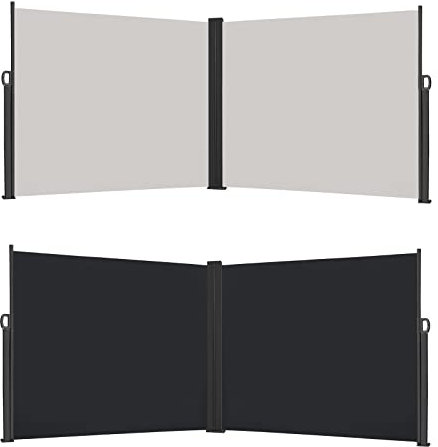 XMTECH Seitenmarkise Wandmarkise Ausziehbar Markise, Seitenwandmarkise Markisenstoff für Garten, Sichtschutz Sonnenschutz Windschutz - 180x600cm, Anthrazit