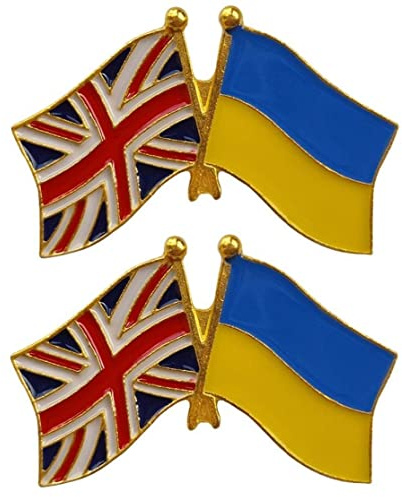 Ppmter 4 Pcs Ukraine Flag Brooches Lapel Pin Friendship Badge Support Ukraine Brooch Pin Gift for Men Women