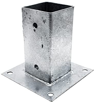 DOJA Barcelona | Ancoraggio per Palo Quadrato | 71 x 71 mm | Acciaio Zincato | Porta Palo Quadrato Avvitabile | Supporto per Palo Quadrato Fissaggio Paletti Recinzione Legno, Pali Staccionata, Travi
