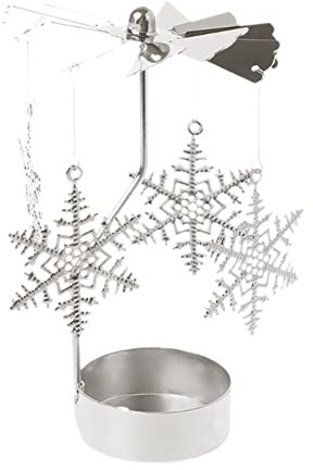 Drehlicht Karussell Weihnachten Teelichthalter Rotierender Engel Figur Metall Kerzenständer Geschenke für Tischdekoration Votiv Advent Deko