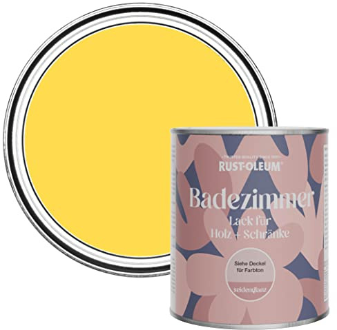 Rust-Oleum Yellow Moisture Resistant Bathroom Wood and Cabinet Paint in Satin Finish - Lemon Sorbet 750ml