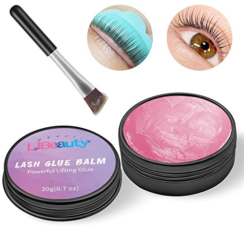 Libeauty Pegamento Lifting Pestañas, 20g Pegamento de Pestañas Lifting, Contiene Ingredientes Nutritivos, No Propensos a Enhebrarse ni Apelmazarse, Apto para Salón (durazno rosa)
