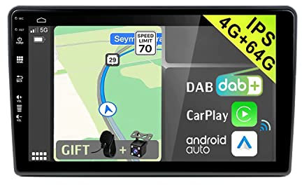 YUNTX [DAB-4G+64G] Android 14 Autoradio Radio de Voiture pour Fiat Ducato/Peugeot Boxer/Citroen Jumper-[Intégré Dab/CarPlay Android Auto/DSP/GPS]-MIC+Caméra-Lien Miroir/IPS 2.5D 9 Écran Tactile