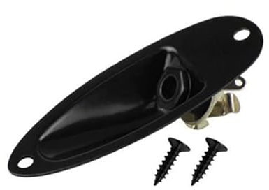KLOVA Prise jack de guitare pour guitare électrique pour Stratocaster Boat-Style Jack Plate Argenté/noir/doré brillant Pièces et accessoires de guitare électrique