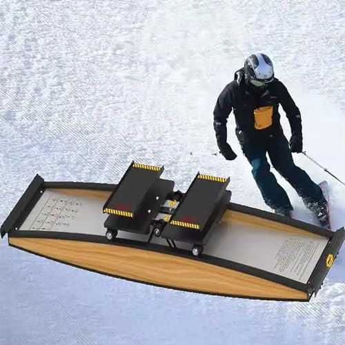 Skitrainer-Maschine, 3D-Cardio-Maschinentrainer Mit Aluminiumpedalen Und Gummirollen, Einstellbarer Widerstand Und Reduziert Fitnessverlust, Hält Sicher 330 Pfund, Für Hockey, Eislaufen