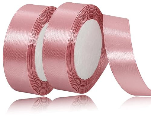 Geschenkband Satinband 22m, 20mm Breit Geschenkband, Rosa Schleifenband für Hochzeit, Bastelarbeiten und Geschenkverpackung Hochzeitsdekoration (Rosa)
