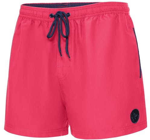 Ladeheid Costume Uomo Mare Extra Corto con Taschino, Medium Drawstring, Fodera in Rete, Costumi da Bagno, Boxer per la Spiaggia, la Piscina e Il Surf LA40-199 (Rosa, 3XL)