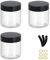Apstaqeoo Lot de 3 bocaux vides en plastique avec couvercles noirs, 200 ml, transparents et ronds pour crème pour le visage, cosmétiques, cosmétiques, gommages, échantillons, maquillage