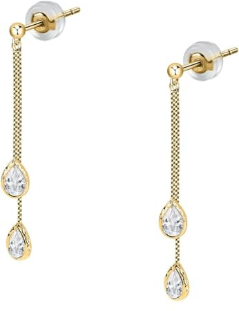 FAVS FAVS Damen-Ohrhänger 375er Gelbgold 4 Zirkonia
