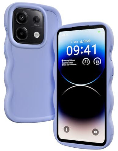 XINYEXIN Funda para Xiaomi Redmi Note 13 Pro 5G / Poco X6 5G, Carcasa Marco de Ondas Forma Rizado Linda Silicona Líquida Antigolpes Bumper Case Cover - Violeta