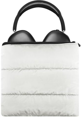 GEEKRIA Nova Borsa per Il Trasporto delle Cuffie, Compatibile con Le Cuffie AirPods Max e Altro/Custodia Universale per Cuffie/Borsa da Viaggio Portatile (Bianco)