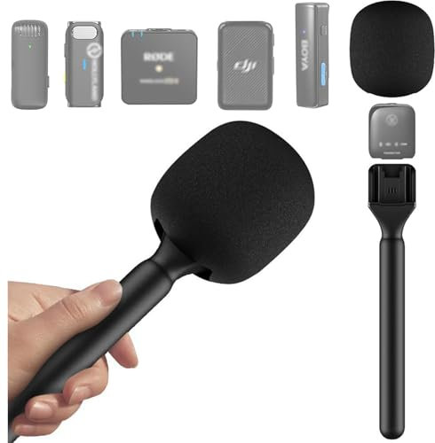 Microphone Holder for Rode Wireless GO 2 II, Mic Stand Compatible with DJI Mic 2/1 Hollylandia Handheld Wireless Microphone, Noise reduction, Suitable for weddings, streets and short video interviews