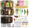 FOLANDO 120PCS Fishing Lure Kit, Mixed Fishing Lures Hook Fishing Accessories Kit Spinners, Soft Lures, Fishing Bait, Plastic Worms, Hooks, Weights for Freshwater Saltwater