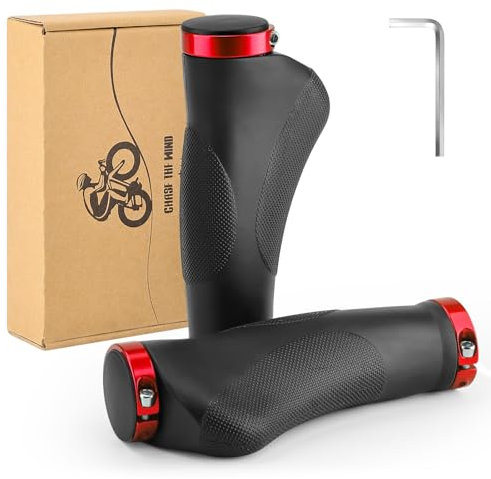 GXCROR Ergonomische Fahrradgriffe mit Anti-Rutsch-Punktdesign | Stoßdämpfende Lenkergriffe aus Gummi für Mountainbikes | 130mm Sicherheitsgriffe