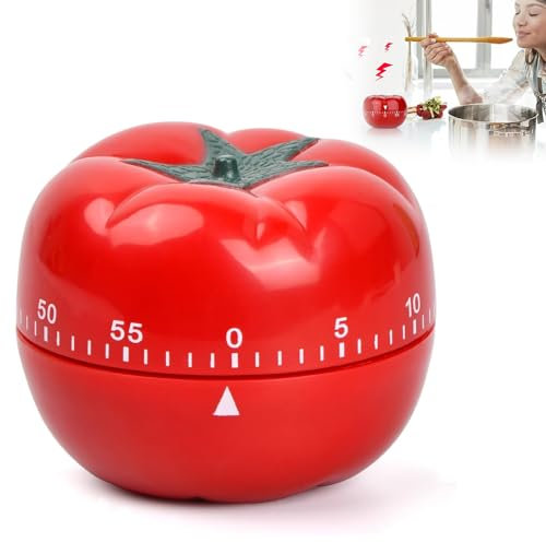 Hsyadazi Compte à Rebours Mécanique, Timer De Cuisine En Forme De Tomate, Minuteurs Fruits, Compte à Rebours en Heures Et Minutes, Idéal Pour Cuisiner Et Apprendre