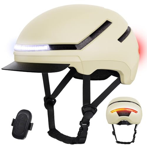 Shinmax Fahrradhelm Damen Herren mit Blinker & Licht, Fahrrad Helm Erwachsene mit USB Wiederaufladbare LED-Rücklicht, Radhelm für E-Bike, S-Pedelec, Scooter