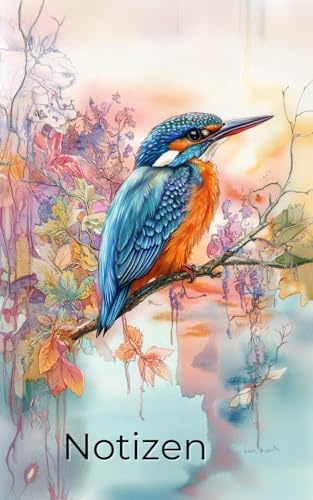 Eisvogel - Notizbuch mit 100 weißen Seiten mit hellem Punktraster im Taschenbuchformat: (5 x 8 Zoll; ca. 12,7 cm x 20,3 cm): Mit einem wunderschönen Covermotiv: Eisvogel Pastell