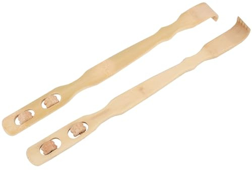 Jecdfs 2pcs gratte-dos en bambou,backscratcher,gratter une démangeaison,pour Soulager les Démangeaisons et Se Détendre, 46 cm, pour masser le dos,pour Hommes et Femmes
