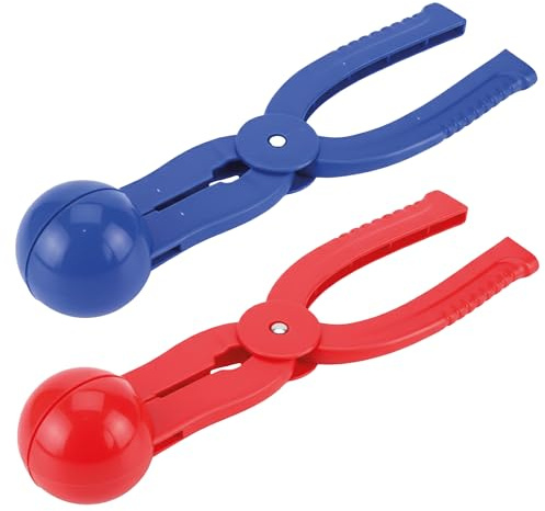 Active Peak 2er Set Schneeballzange Schneeball-Presse für Perfekte 7cm Schneebälle; Schnee-Ball-Maker - Ideal für Kinder; Robuster Snow-Ball Maker; Nie mehr Kalte Hände (2er Set: Rot & Blau)