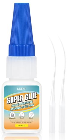 LLPT Super Glue 1 Pack Net 3g All Purpose Superglue with Anti-Clog Cap | Clear, Super Fast, Strong Thin Adhesive, Professional for Plastic Metal Ceramic Glass Leather DIY Craft