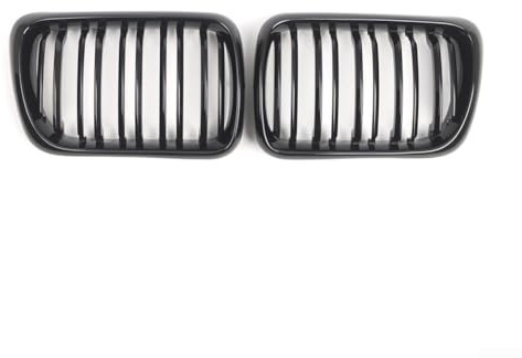 Glänzend Schwarz Front Nieren Kühlergrill für BMW 3er E36 1997-1999, ABS Stoßstangengitter Ersatzteil Kompatibel mit OEM 51138195152 51138195151, 2 Stück