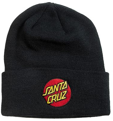 Santa Cruz Herren Mütze Classic Dot Long Shoreman Beanie, schwarz, Einheitsgröße