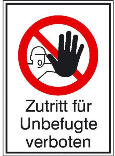 SafetyMarking Warn-Kombischild „Zutritt für Unbefugte verboten“ | Sicherheitsschild/Warnschild | Betriebssicherheit | Folie, 13,1 x 18,5 cm