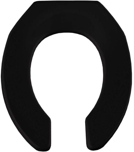 Bemis 955SSCT 047 Open Toilet Seat, Black, Round