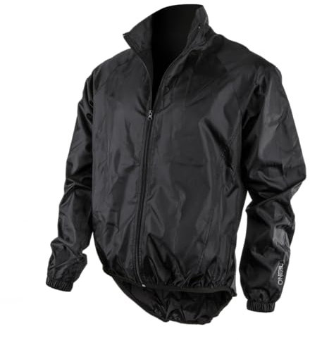 O'NEAL | Mountainbike-Jacke | MTB Mountainbike DH Downhill FR Freeride | Wasserdicht, atmungsaktiv, Windbreaker- Jacke | Breeze Rain Jacket | Erwachsene | Schwarz | Größe XS