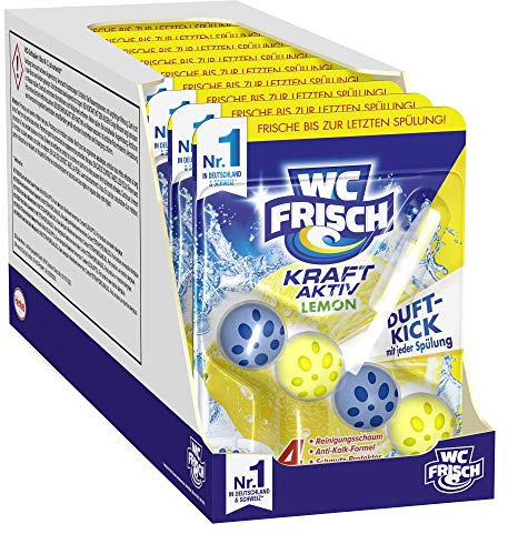 WC Frisch Kraft-Aktiv Lemon, WC-Reiniger und Duftspüler, 10er Pack (10 x 50 g)