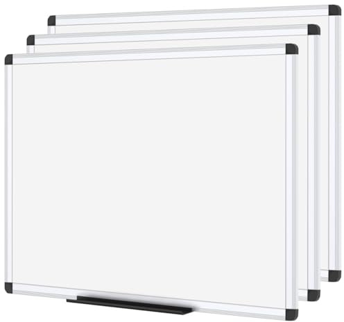 VIZ-PRO Whiteboard - mit Alurahmen, magnetisch - 3er Pack 60 x 45 cm