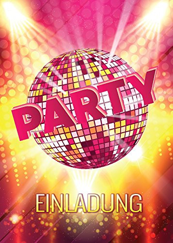 JuNa-Experten 8 Einladungskarten Geburtstag Einladungen Disco-Party Erwachsene Kinder Mädchen Jungen Kindergeburtstag Geburtstagseinladungen Kartenset Disco-Geburtstag