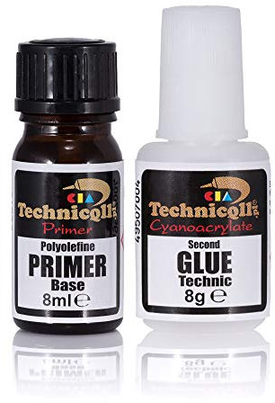 Superkleber für Kunststoff, 8 ml + 8 g, Cyanacrylat-Kleber, extra stark, sofortige Herstellung und Reparatur, PE, PP, PTFE, Teflon, Silikon