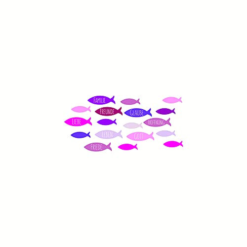 Efco Wachsmotiv Fischschwarm 8,5x5cm Beschriftung hohe Haftfähigkeit Violett