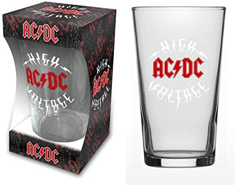 AC/DC Beer Glass High Voltage Official Boxed Pint Glass