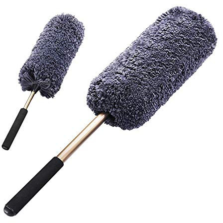 HUIQC Kit de Plumero de Coche Plumero multipropósito de Microfibra Extensible/Plumero de Tablero de Limpieza/Cepillo de Detalle Interior del automóvil, Uso Exterior o Interior