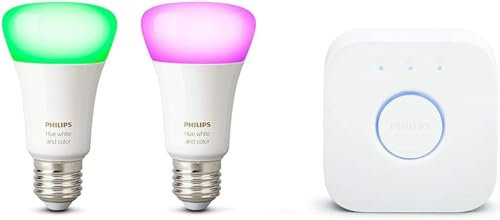 Philips Hue White & Color Ambiance Starter Set of 2 Lamps, Plastic, 19 W, White