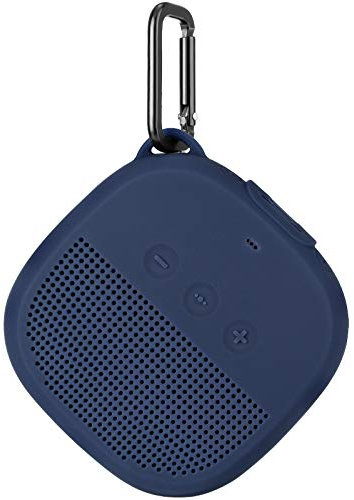 Aotnex Silicone Case for Bose SoundLink Micro Bluetooth Speaker, Super Soft Waterproof Shockproof Cover with Portable Metal Hook Fits Bose Micro Speaker for Secure Outdoor Protection(1 Pack) (Blue)