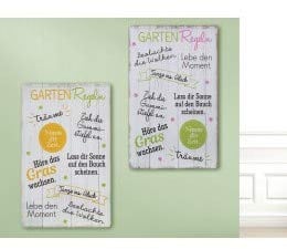 GILDE Metallschild Gartenregeln 30x19cm,Garten,Blumen,Geschenk